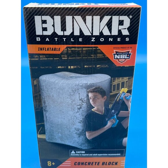 BUNKR Battle Zones Inflatable Concrete Block For Dart Blaster Play 22" X 25" X 2 - Picture 3 of 7